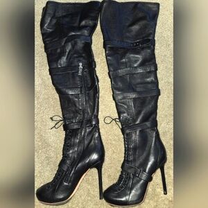 L.A.M.B lace up women boots 9.5